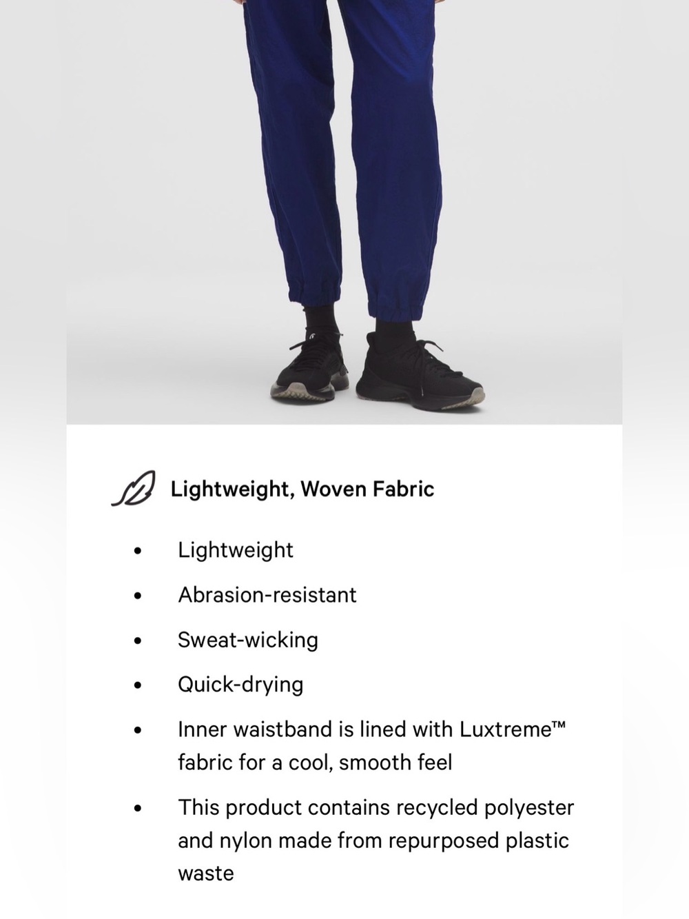Lululemon License to Train Woven Mid-Rise Jogger Deep Sea Blue/Moroccan Blue - Picture 5 of 13